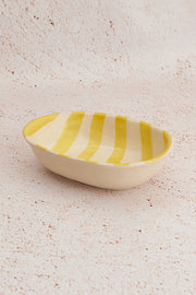 Nurture India Pastel Yellow Stripe Ceramic Bowl