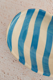 Nurture India Sky Blue Stripe Striped Ceramic Bowl