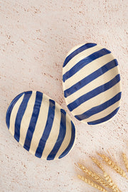 Nurture India Blue Stripe Ceramic Bowl