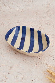 Nurture India Blue Stripe Ceramic Bowl