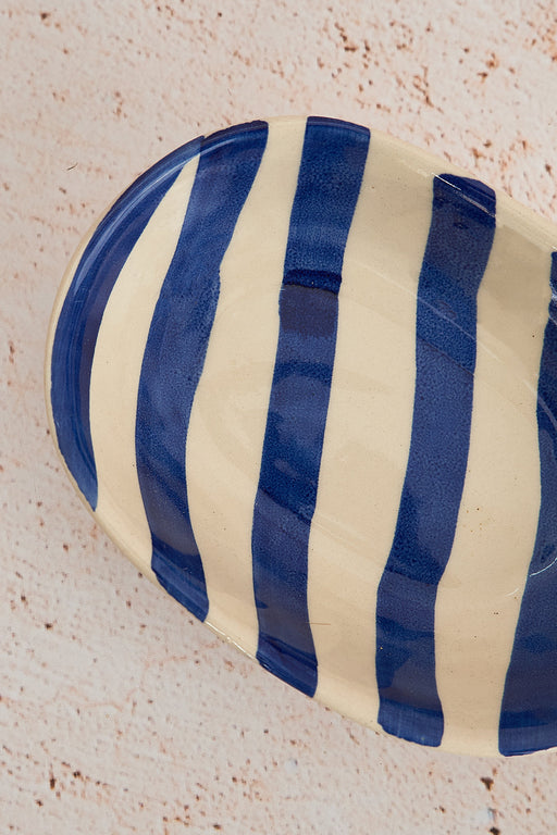 Nurture India Blue Stripe Ceramic Bowl
