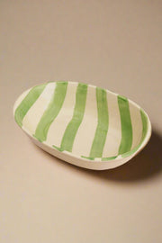 Nurture India Green Stripe Ceramic Bowl