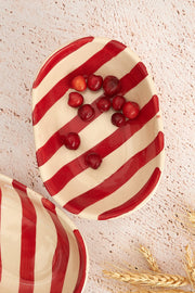 Nurture India Vintage Red Stripe Ceramic Bowl