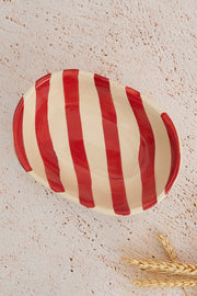 Nurture India Vintage Red Stripe Ceramic Bowl