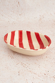 Nurture India Vintage Red Stripe Ceramic Bowl