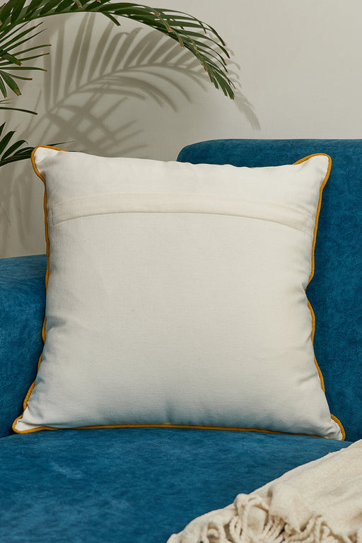 Nurture India on Branch Embroidered Cushion Cover 16x 16-Inch