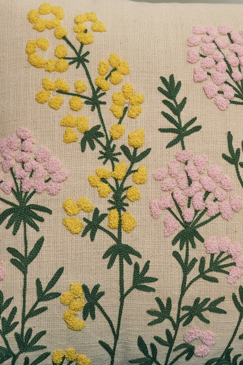 Nurture India Tufted Embroidered Cushion Cover 16x 16-Inch