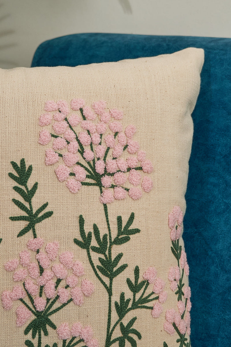 Nurture India Tufted Embroidered Cushion Cover 16x 16-Inch