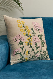 Nurture India Tufted Embroidered Cushion Cover 16x 16-Inch