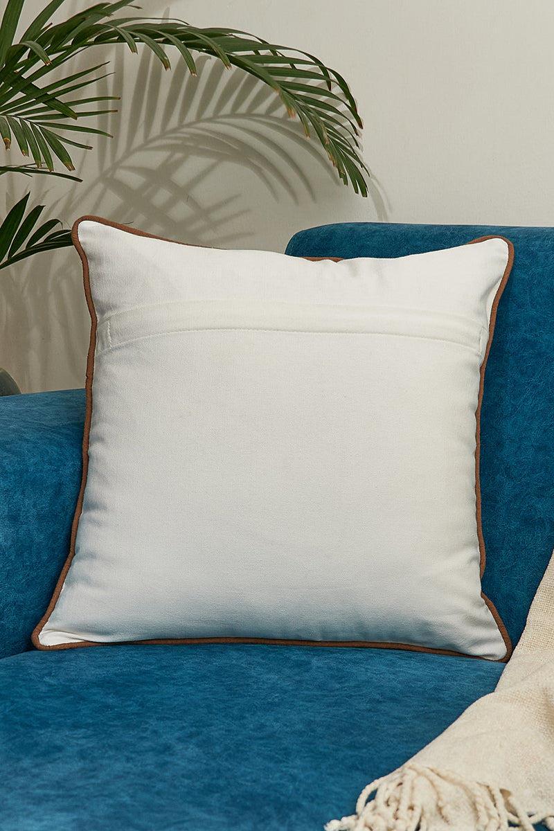 Nurture India on Tree Embroidered Cushion Cover 16x 16-Inch