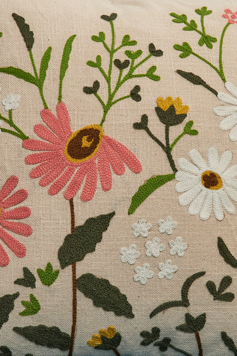 Nurture India Garden Flowers Cotton Cushion Cover