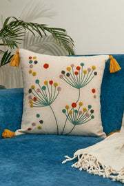 Nurture India Dandelion Dreams Embroidered Cushion Cover 16x16