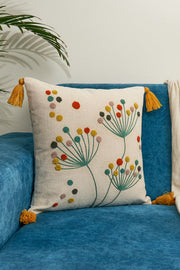 Nurture India Dandelion Dreams Embroidered Cushion Cover 16x16