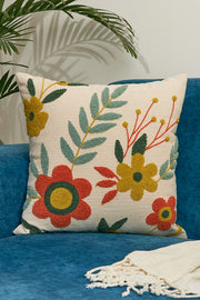 Nurture India Bohemian Floral Tufted Cushion Cover