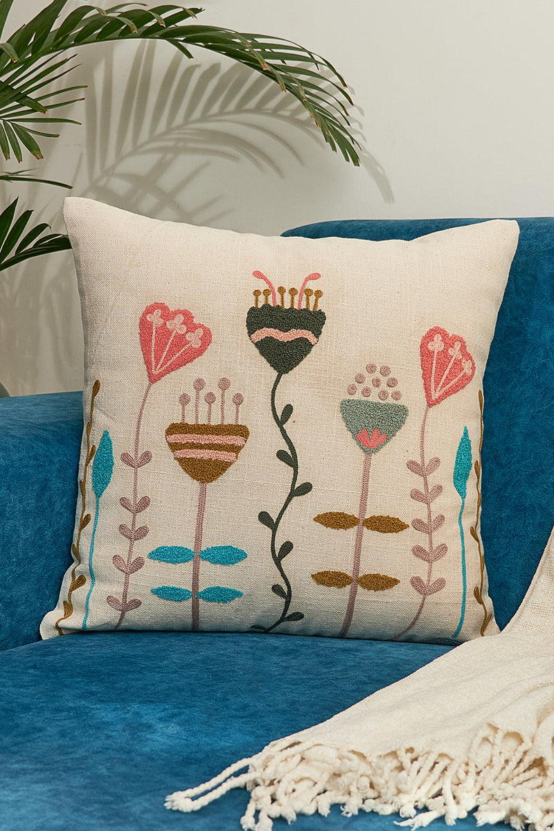 Nurture India Abstract Embroidered Cushion Cover