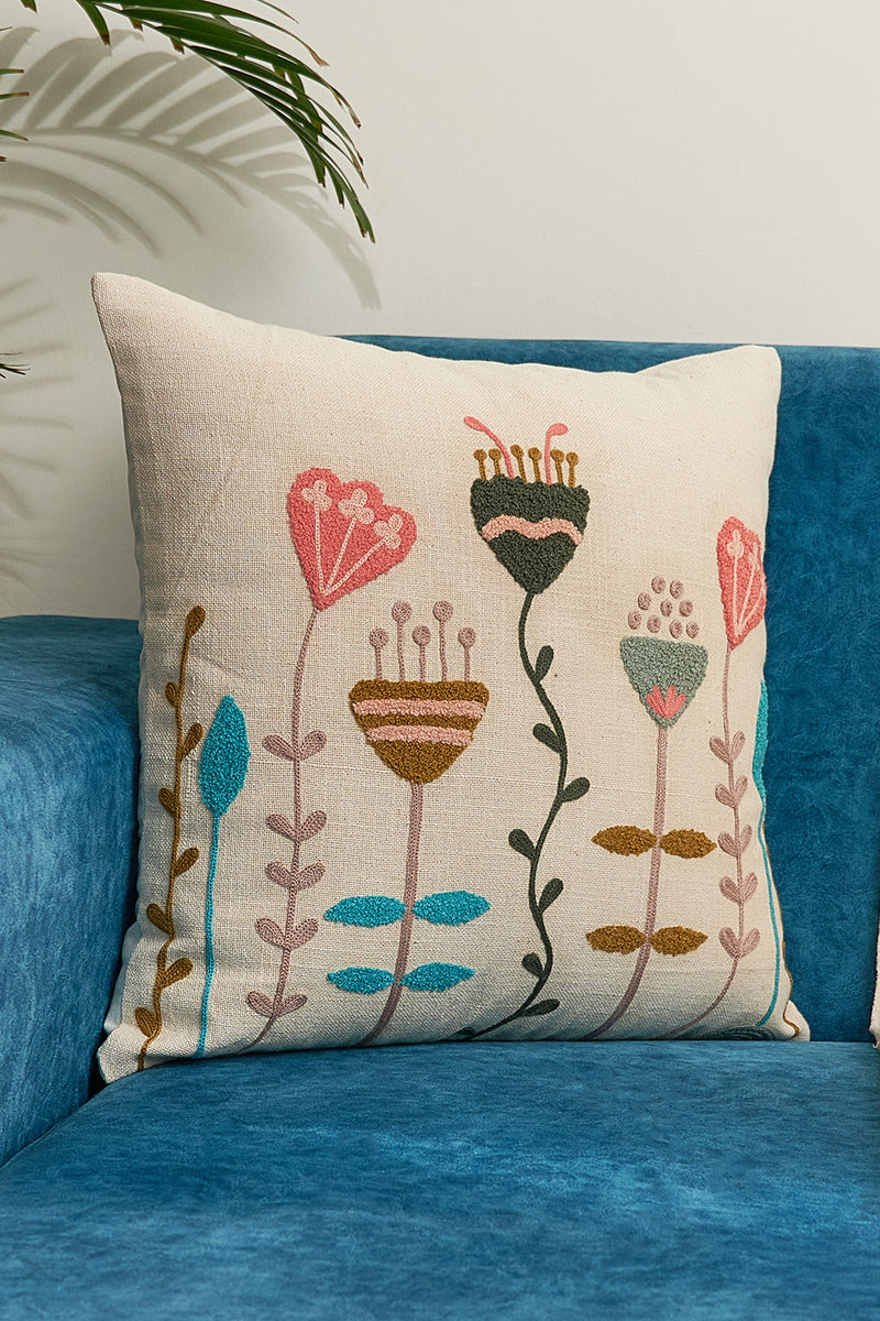 Nurture India Abstract Embroidered Cushion Cover