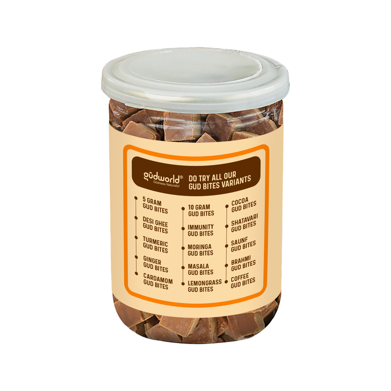 Gudworld Ginger Jaggery Bites – Spiced Cane Sugar Candy (10.58 oz)