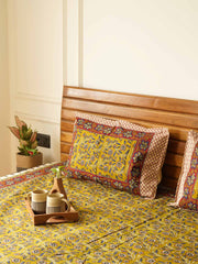 local-kala-kalamkari-mehandi-flat-fitted-bedsheet-90x108-inches