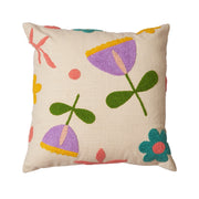 Nurture India Lavendar Fields Tufted Cushion Cover 16x 16-Inch