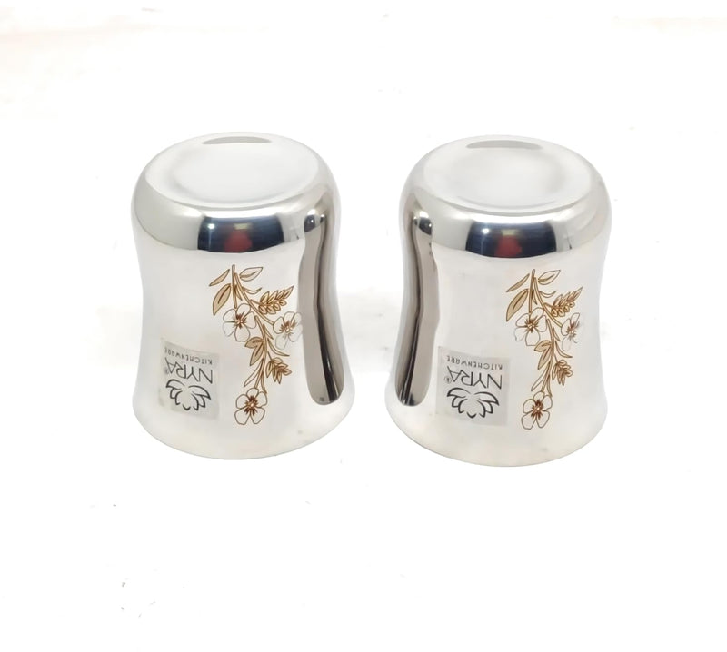 Stainless Steel Laser-Printed Goblet Glass Set – Drinking Tumbler