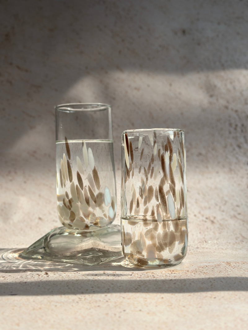 Nurture India Vintage White Gold Highball Glasses 4-Piece Set