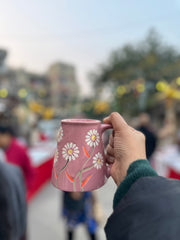 Nurture India Garden Bloom Mug Pink Floral Design 12-oz