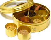 Brass Spice Box with see-through lid – Masala Spice Box