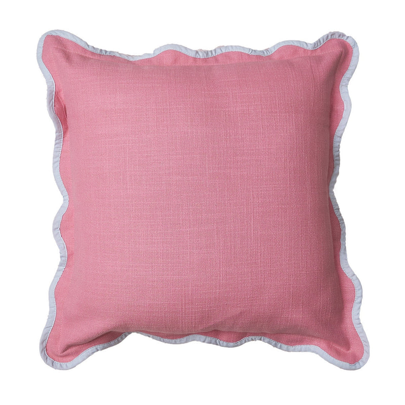 Nurture India Pink Scallop Cushion Cover