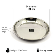 Stainless Steel quarter-size Plates  – Kitchen Utensil