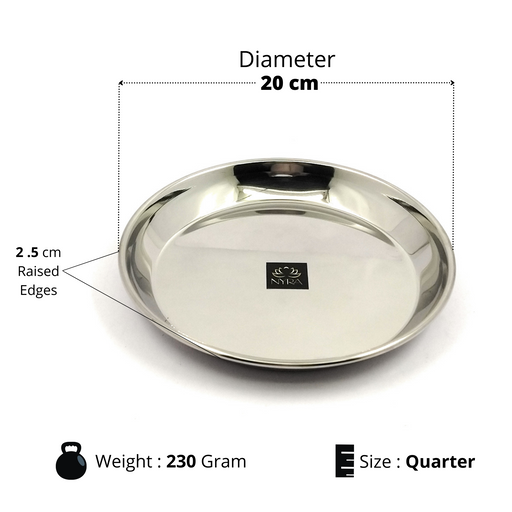 Stainless Steel quarter-size Plates  – Kitchen Utensil