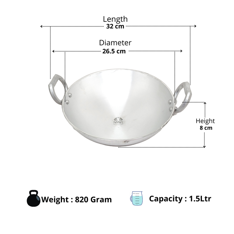 Aluminium Wok/Kadhai with – Cooking Wok