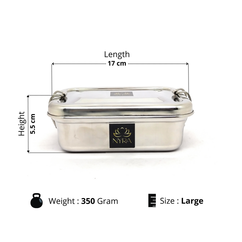 Stainless Steel Food Pack Lunch Box with Locking Clip – Storage Container