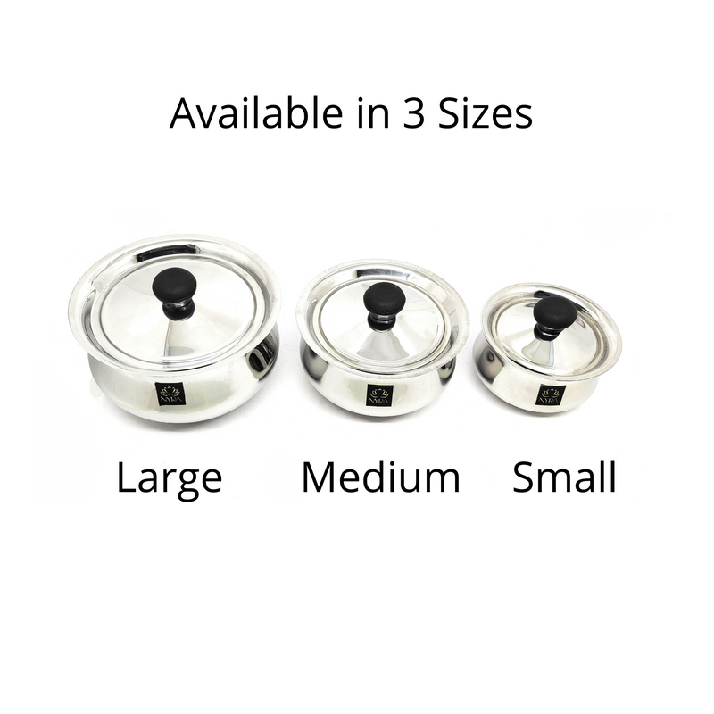 Stainless Steel Pulao Handi with Lid and PVC Knob – Cooking Handi