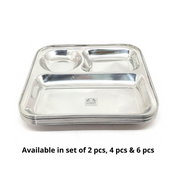 Stainless Steel 3-Compartment Dinner Plate – Kitchen Utensil