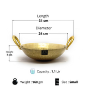 Traditional Brass Hammered Kadhai/Wok – Cooking Wok