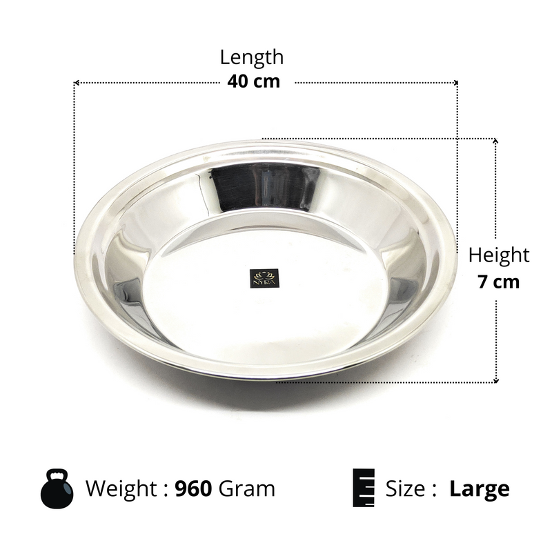 Stainless Steel Solid Parat for Dough/Flour Kneading - Heavy Gauge Atta Parat – Kitchen Utensil