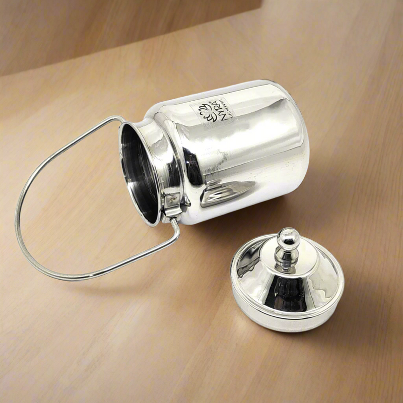 Stainless Steel Barni Milk Pot/Dolchi with Lid – Kitchen Utensil
