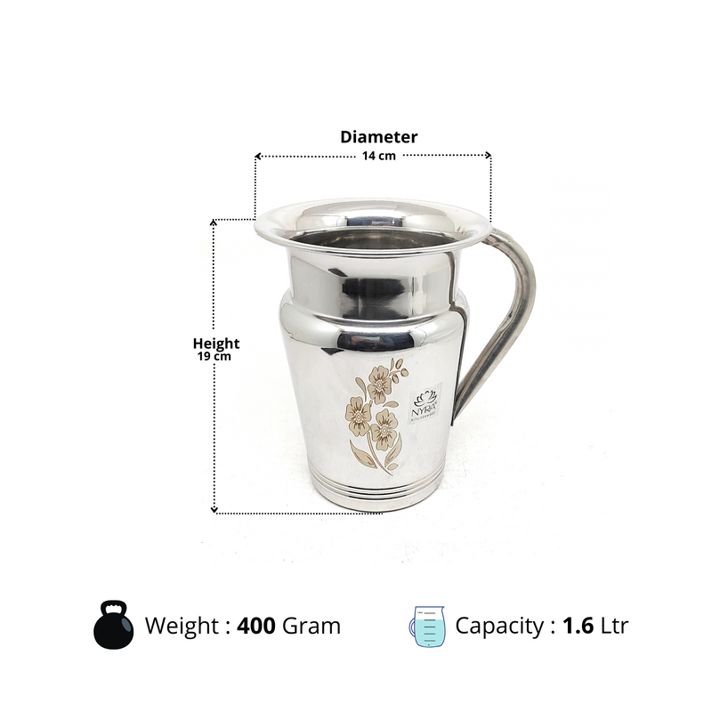 Stainless Steel Floral Lazer Jug – Kitchen Utensil