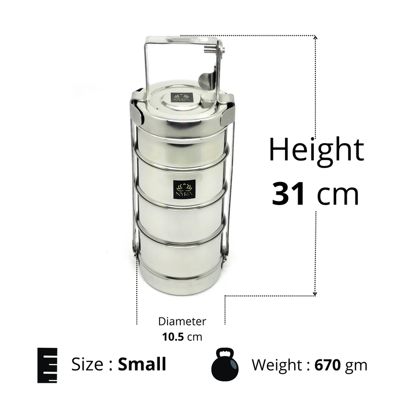 Stainless Steel 4-Tier Tiffin Box – Storage Container
