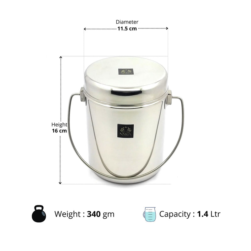 Stainless Steel Milk Pot with Lid (Dolchi/Barni) – Milk Pot