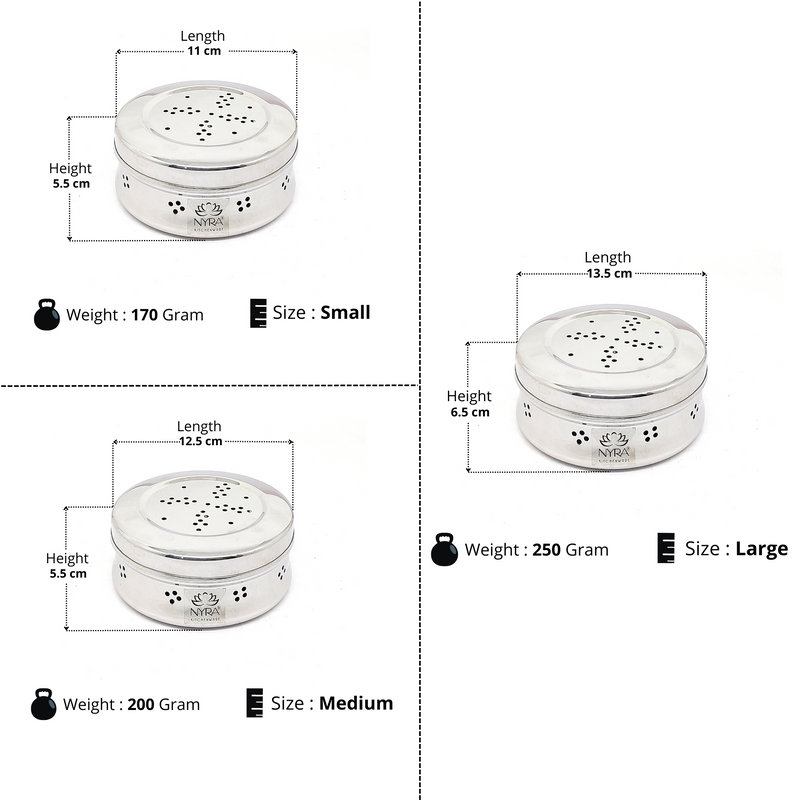 Stainless Steel Multipurpose Storage Container with Air Ventilation Holes