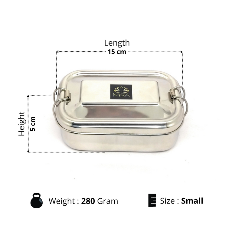 Stainless Steel Lunch Box with Locking Clip – Storage Container