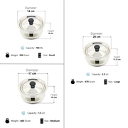 Stainless Steel Pulao Handi with Lid and PVC Knob (Set of 3) – Cooking Handi