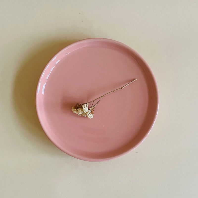Blush Pink Snack Plates Ceramic Kitchenware