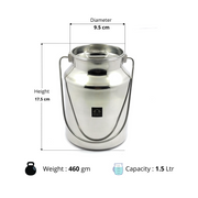 Premium Stainless Steel Milk & Oil Container with Lid  – Storage Container