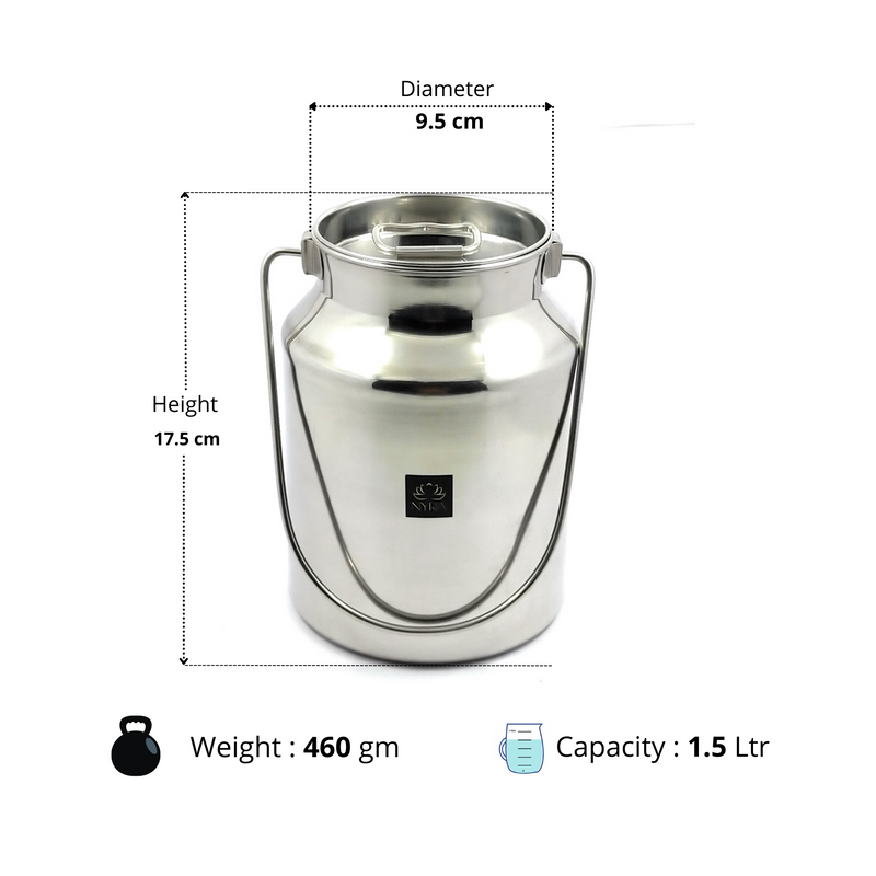 Premium Stainless Steel Milk & Oil Container with Lid  – Storage Container