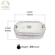 Stainless Steel Rectangle Lunch Box with 1 Small Box – Kitchen Utensil