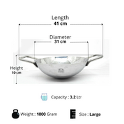 Stainless Steel Hammered Finish Kadhai – Cooking Wok