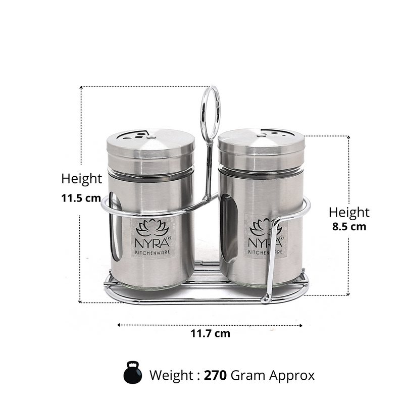 Elegant Stainless Steel and Glass Salt & Pepper Sprinkler – Drinking Tumbler