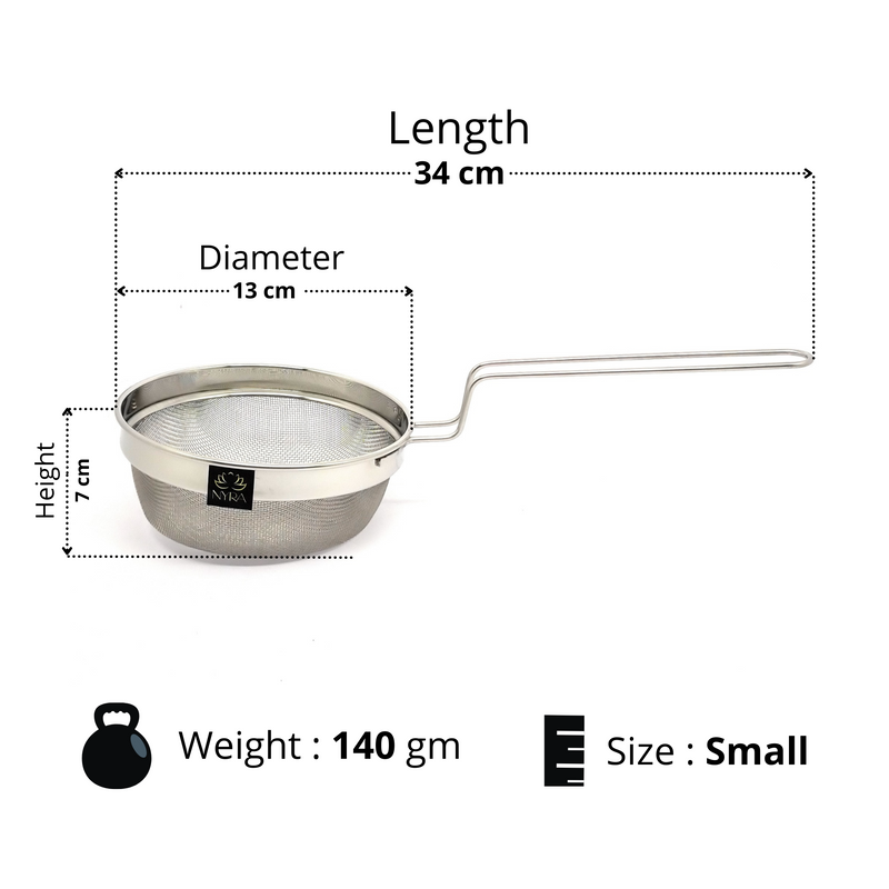 Stainless Steel Deep Fryer Strainer with Fine Mesh & Wire Handle – Kitchen Utensil